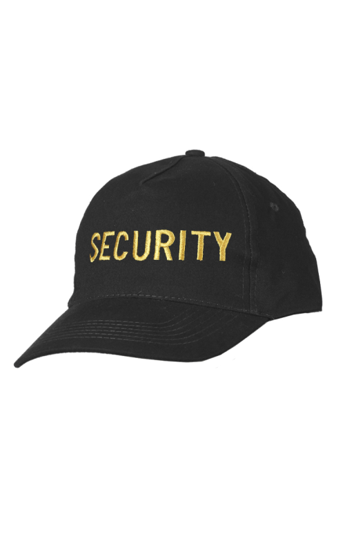 Бейсболка с вышивкой Security х/б черный