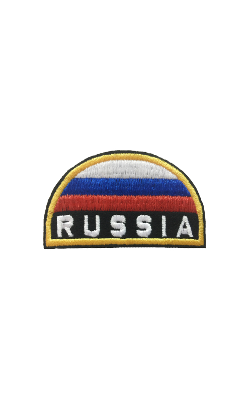 Шеврон ФЛАГ RUSSIA полукруг кордура желтый