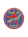 Шеврон МИГ-21 круглый 10 см синий