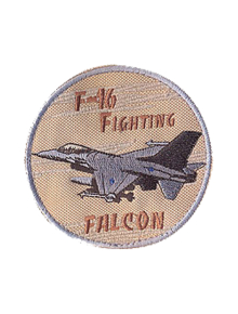 Шеврон F-16 ФАЛЬКОН круглый 9,2 см бежевый