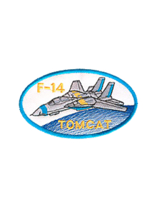 Шеврон F-14 TOMCAT овал 10х5,5 см белый