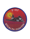 Шеврон F-117 круглый 9 см красный