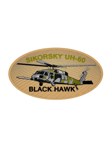 Шеврон SIKORSKY UH-60 BLACK HAWK овал 13,5х7,5 см бежевый
