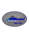 Шеврон BELL-407 овал 12,5х7,5 см серый
