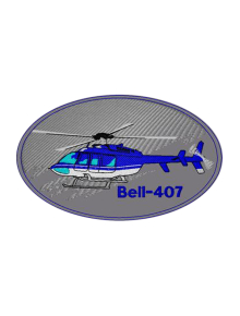 Шеврон BELL-407 овал 12,5х7,5 см серый