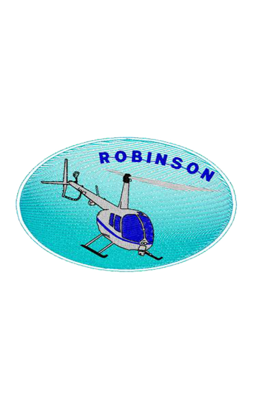 Шеврон ROBINSON овал 12,4 х 8,5 см голубой