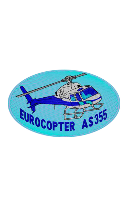 Шеврон EUROCOPTER AS355 овал 12,5х7,5 см голубой