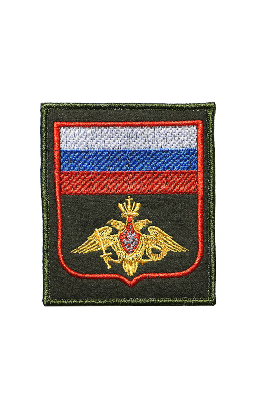 Шеврон ФЛАГ РФ ОРЁЛ ВС 8,5х10 хаки на контактной ленте