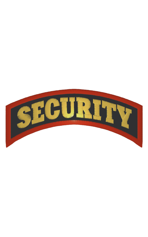 Шеврон дуга SECURITY красный кант кордура  черный